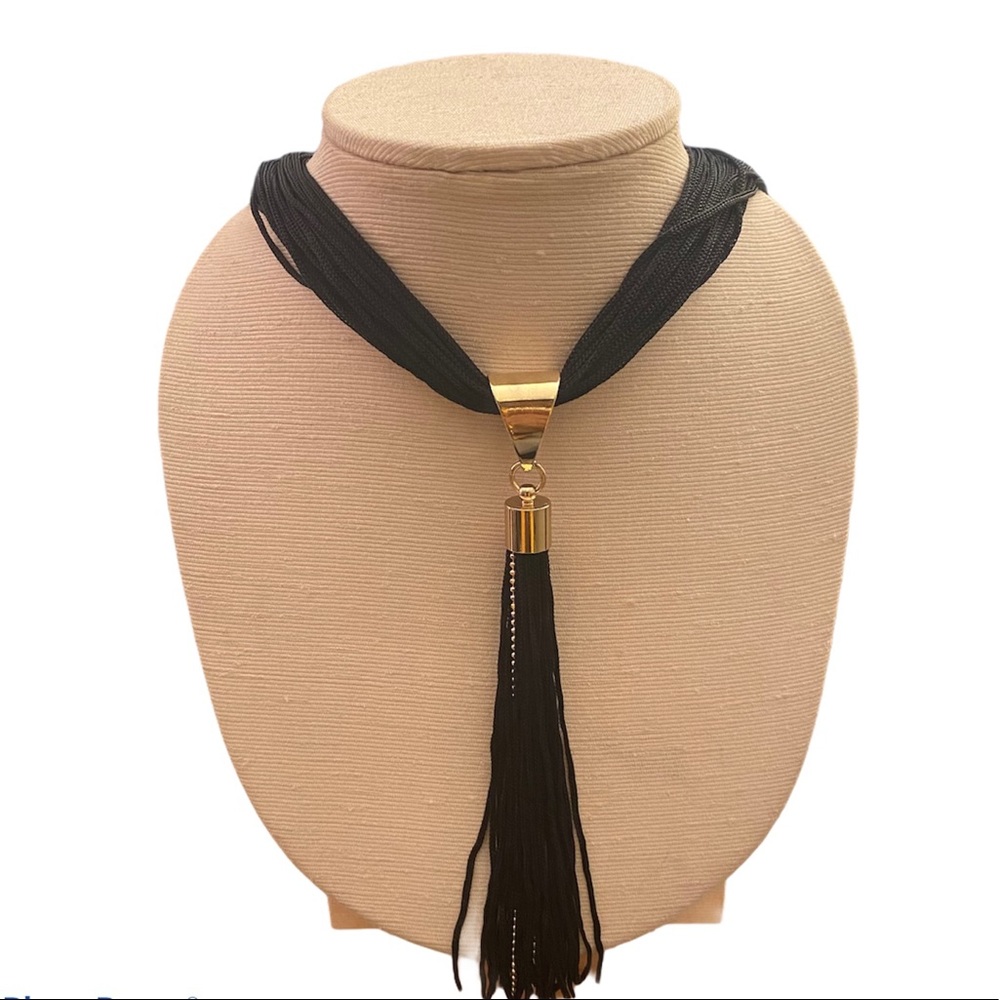 Tassel necklace with gold accents